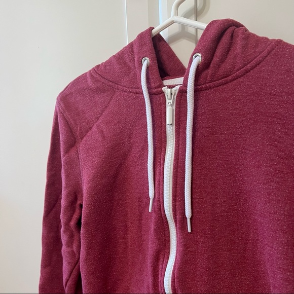 Primark Maroon Red Zip Up Hoodie Sweatshirt - Picture 3 of 4